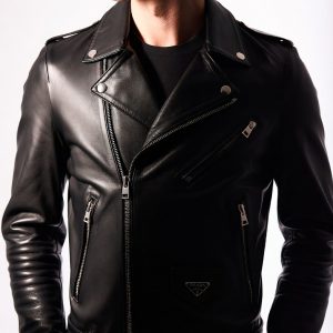 Prada Nappa Leather Biker Jacket