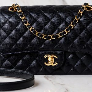 Chanel Medium Classic Flap Bag in Black Caviar Leather
